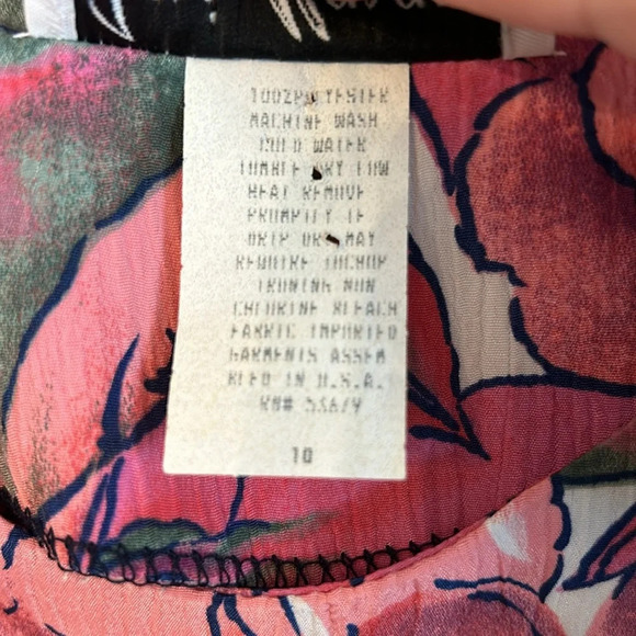 Jeri Marque Women’s (10) Pink Floral Vintage 80’s 90’s Pullover Buttons Top - Picture 4 of 6